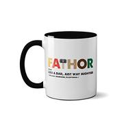 Mug Thor Father's Day Thunder Lightning God Hammer Odin Mythologie Thor, Céramique, Poignée noire Prime.