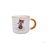 KIUB Mini mug timbale expresso avec des animaux - motif jeune chat marron stylisé - Hauteur 6,5CM - porcelaine fine