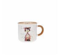 Mug timbale expresso Chat Ziggy Kiub Kook - blanc/orange - 125 ml