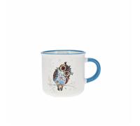 Mug timbale expresso Chouette Kiub Kook - blanc/bleu/doré - 125 ml