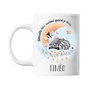 Mug Timéo Adorable Bébé Quand Je Dors Zèbre Cadeau Bébé Et Naissance