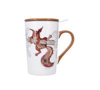 Mug tisanière cônique Kiub Kook Écureuil - blanc/noir/marron/beige - 435 ml