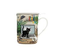 Mug tisanière droite avec boîte Chaton Ordi Kiub Bug Art