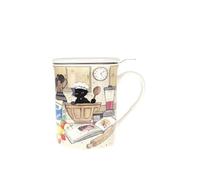 Tisanière chaton patissier avec infuseur - Hauteur 11 cm - Diamètre 8.5 cm