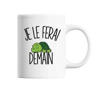 Mug Tortue Je Le Ferai Demain Tasse Cadeau Personnalisé