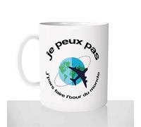 Mug Tour Du Monde - Tasse Cadeau Idées Cadeaux Original - Voyage Avion Voyageur - Noël Anniversaire
