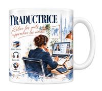Mug Traductrice - Relier les Mots, Rapprocher les Mondes | Mug Céramique 330 ml | Idée Cadeau Original Homme Femme | Passe au Lave-Vaisselle et au Micro-Ondes | Impression Sublimation Haute Définition
