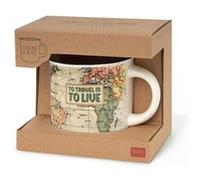 Legami Mug Cup Puccino Travel – porcelaine New Bone China 350 ml, lavable au lave-vaisselle