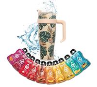 Mug Tropical Isotherme avec Paille et Poignée | Gourde XXL en Inox et 10 sticks 9g de poudre pour Boisson BOLERO saveurs exotiques Sans Sucre ni Colorants Artificiels | Coloris Beige