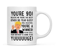 Mug Tu as 90 ans ! Un anniversaire énorme ! Tasse Future MariéE Lot de | 2-330ml Réutilisable Mugs Humour Tasses Beau Pere Anniversaire