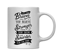 Mug Tu es plus courageux que tu ne le crois. Tasse NoëL Lot de 2-330ml | Réutilisable Tasses Portable Mugs Souvenir FêTe