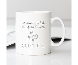 Mug Un Oiseau Qui Boit Il Prend Une Cui-cuite - Mug céramique imprimé en France de la marque SHAMAN