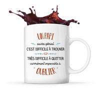 Mug - Un Papi Aussi Génial - Céramique - Blanc - Cylindrique - 325 Ml
