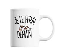 Mug Vache Je Le Ferai Demain Tasse Cadeau Personnalisé