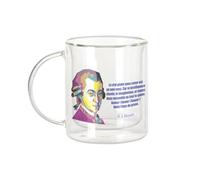 Mug Verre Double Paroi - Le Vrai Génie Sans Coeur Est Un Non-sens Mozart Citation Musique Créativité - Tasse a Cafe et The Isotherme 330ml Effet Suspendu Anti-Brulure Imprime en France