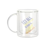 Mug Verre Double Paroi - Let All That You Do Be Done In Love Corinthians Bible Verse Spiritual Religious Quote - Tasse a Cafe et The Isotherme 330ml Effet Suspendu Anti-Brulure Imprime en France