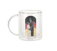 Mug Verre Double Paroi - Not Die Poor & Alone Collage Vintage Illustration Art Humour Surreel Psychedelique - Tasse a Cafe et The Isotherme 330ml Effet Suspendu Anti-Brulure Imprime en France