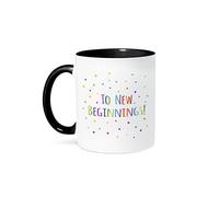 Mug Vers De Nouveaux Commencements - Texte Rainbow Coloré Célébrant Un Nouveau Chapitre 330Ml Tasse Avec Poignée Pratiques Tasses Pour Ami Lait Eau