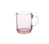 Duralex - Lot de 6 Mugs en Verre Trempé Rose 26cl - Collection Versailles Ultra Résistants et Empilables - Fabrication Française