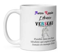 Mug Verseau Homme coquin - Tasse humour Signe Astro Verseau - Mug signe astrologique drôle - Qualité Cadeau Original Anniversaire Noël Fête garçon collègue ami céramique 325ml petit déjeuner