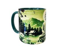 Mug vert sapin en céramique sagesse de bouddha - CBKreation