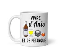 Mug vivre d'anis et de pétanque Apéro Alcool Tasse pastis