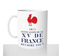 Mug XV de France - Tasse Cadeau Homme - Idées Cadeaux Original Coupe Du Monde Rugby 2023 - Rugbyman