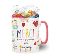 Mug XXL Merci - 40 chocolats LINDOR de LINDT - cadeau maîtresse, nounou