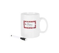 The Concept Factory Mug XXL KA0304 avec stylo – 80 cl – design rose/blanc/bleu, céramique