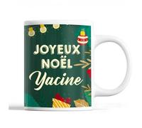 Mug - Yacine - Noël - Céramique - Imprimé - 325 Ml - Vert