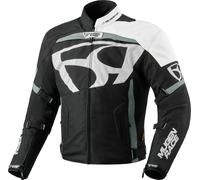 MUGENRACE Aggressore-T Veste textile de moto imperméable, Noir/Blanc, Taille M