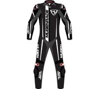 MUGENRACE Assassino Combinaison en cuir de moto 1 pièce perforée pour enfants, noir-blanc, taille XS 146 pour des gamins