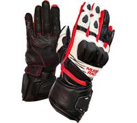 MUGENRACE Linea Sport Motor Gants de vélo, Noir/Blanc/Rouge, Taille L