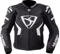 MUGENRACE Marcus Blouson de moto en cuir, noir-blanc, taille 50 pour homme