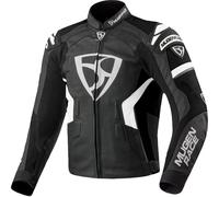 MUGENRACE Marcus Blouson de moto en cuir, noir-blanc, taille 52 pour homme