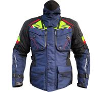 MUGENRACE Mars Veste textile de moto imperméable, bleu/néon jaune, Taille 3XL