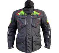 MUGENRACE Mars Veste textile de moto imperméable, noir-jaune, taille XL pour homme