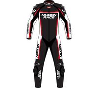 MUGENRACE Ohvale Combinaison en cuir de moto une pièce perforée pour enfants, Noir/Blanc/Rouge, Taille 128