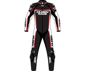 MUGENRACE Ohvale Combinaison en cuir de moto une pièce perforée pour enfants, noir-blanc-rouge, taille M 164 pour des gamins