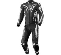 MUGENRACE Predator Combinaison en cuir de moto deux pièces perforée, Noir/Blanc, Taille 54