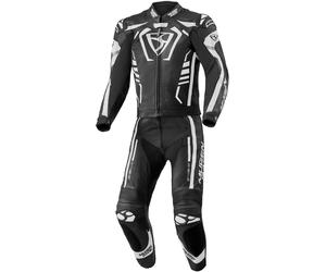 MUGENRACE Predator Combinaison en cuir de moto deux pièces perforée, Noir/Blanc, Taille 54