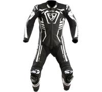 MUGENRACE Predator Combinaison en cuir de moto une pièce perforée, noir-blanc, taille 50 pour homme