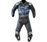 MUGENRACE RC-Max Due Combinaison en cuir de moto deux pièces perforée, noir-blanc-bleu, taille 52 pour homme