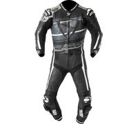 MUGENRACE RC-Max Due Combinaison en cuir de moto deux pièces perforée, Noir/Blanc/Gris, Taille 54