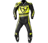MUGENRACE RC-Max Due Combinaison en cuir de moto deux pièces perforée, noir-blanc-jaune, taille 52 pour homme