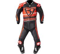MUGENRACE RC-Max Due Combinaison en cuir de moto deux pièces perforée, Noir/Blanc/Rouge, Taille 50