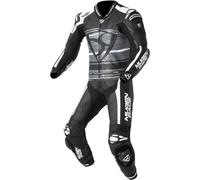 MUGENRACE RC-Max Uno Combinaison en cuir de moto une pièce perforée, Noir/Blanc/Gris, Taille 52