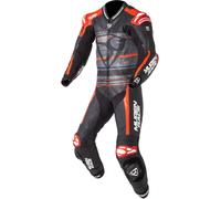MUGENRACE RC-Max Uno Combinaison en cuir de moto une pièce perforée, noir-rouge, taille 62 pour homme