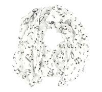 mugesh Écharpe motif notes de musique - Beau cadeau pour les musiciens, Blanc., 150cm x 50cm