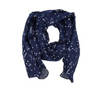 mugesh Écharpe motif notes de musique - Beau cadeau pour les musiciens, bleu foncé, 150cm x 50cm